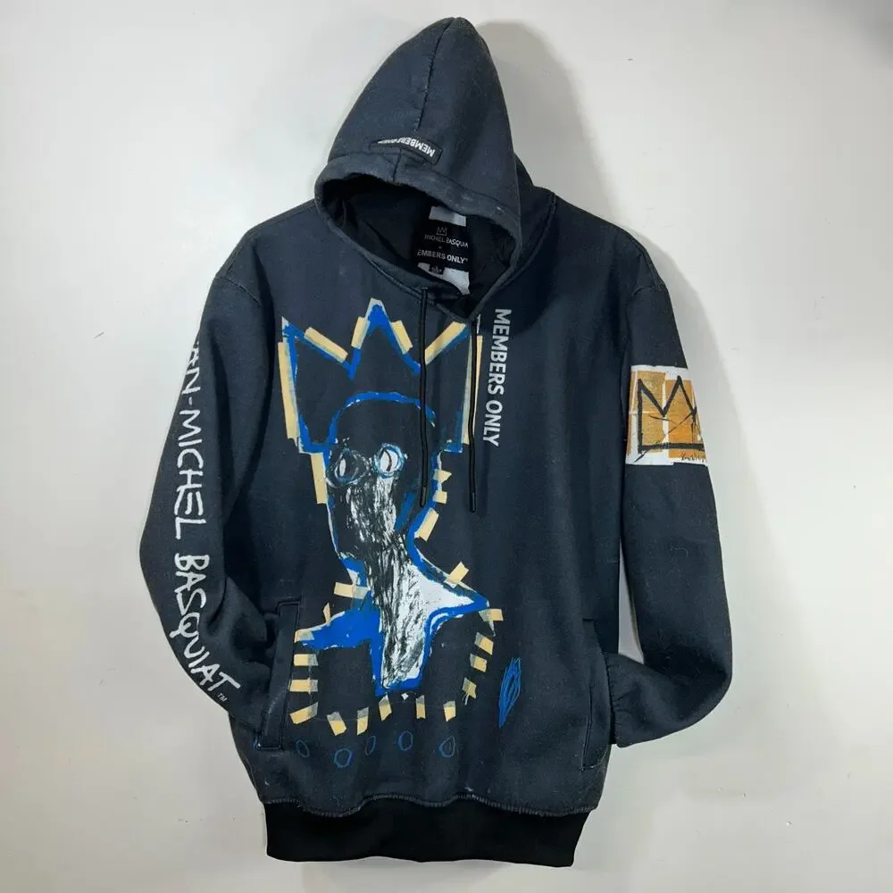 Jean-Michel Basquiat x Members Only Large Pullover Hoodie Hooded Sweatshirt - Picture 1 of 9